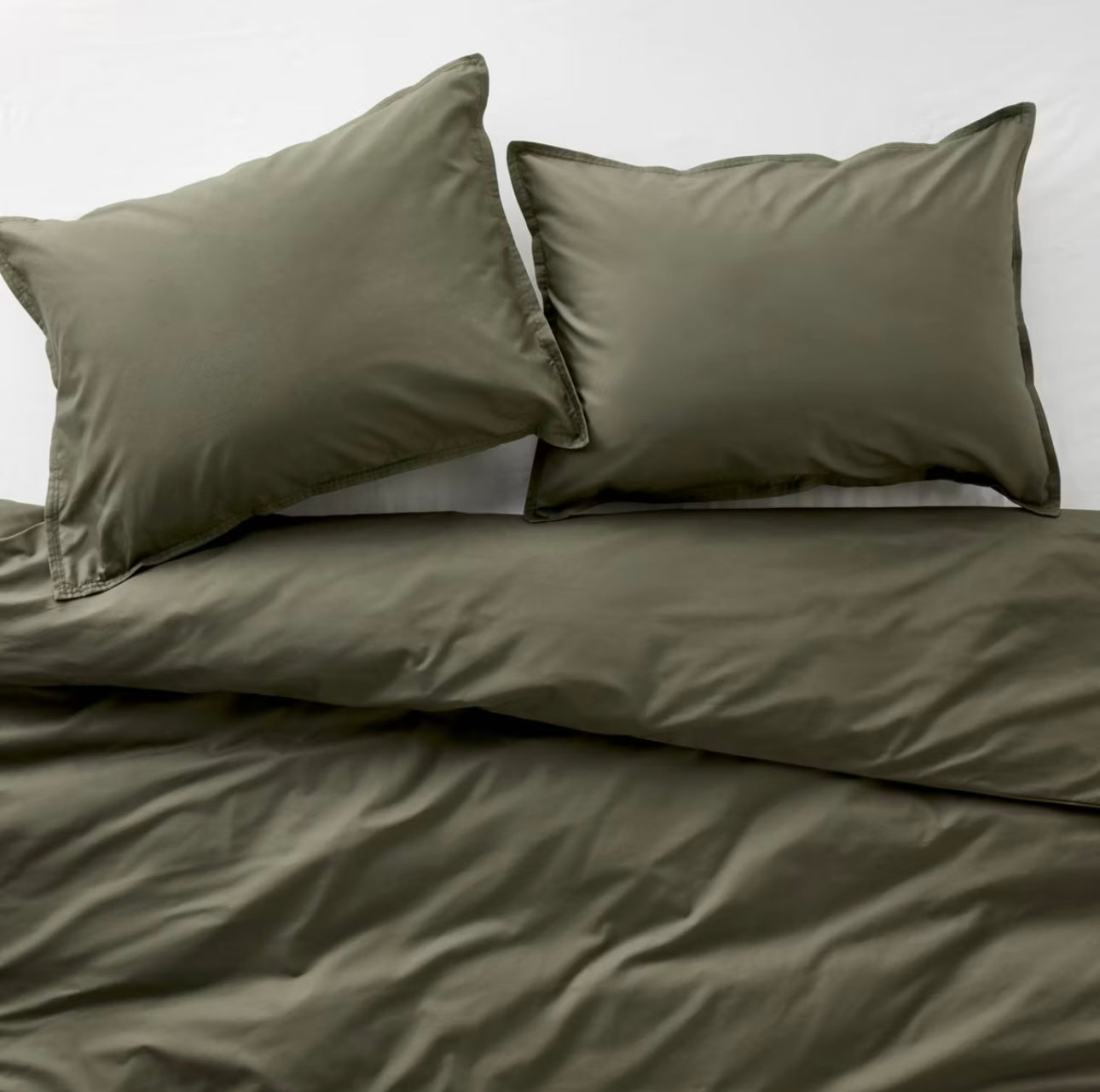 Set de Duvet Cover 3 Piezas Percale 100% Algodón | Verde Oliva | CASALUNA™
