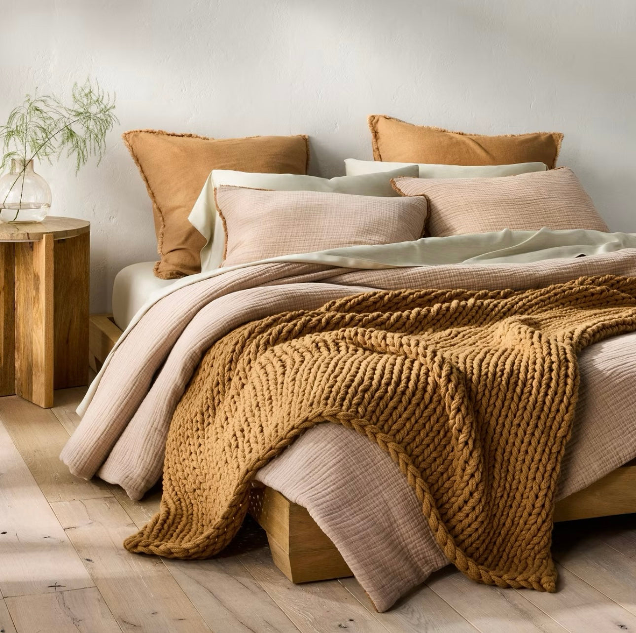 Juego de 2 Cojínes Decorativos Europeos | Mezcla de Lino Pesado con Flecos | 65 x 65 cm | CASALUNA™