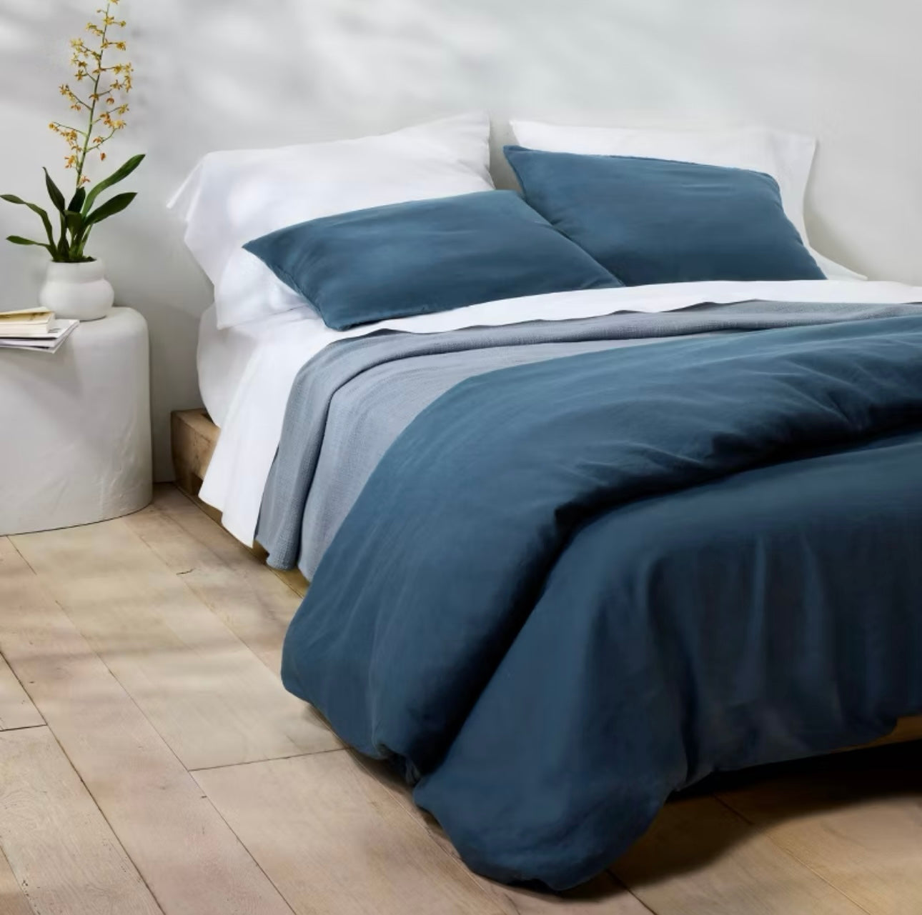 QUEEN Set de Sábanas Sólidas con Regulación de Temperatura 300 Hilos | CASALUNA™