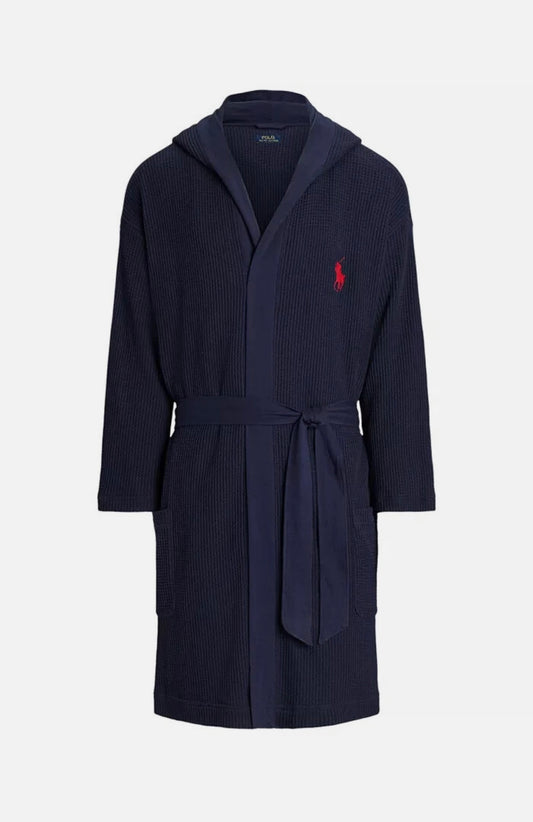 Polo Ralph Lauren | Bata Térmica con Capucha para Hombre | Talla L / XL | Waffle Knit
