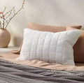 KING Fundas de Almohada Acolchadas | Mezcla de Lino Blanco | CASALUNA™