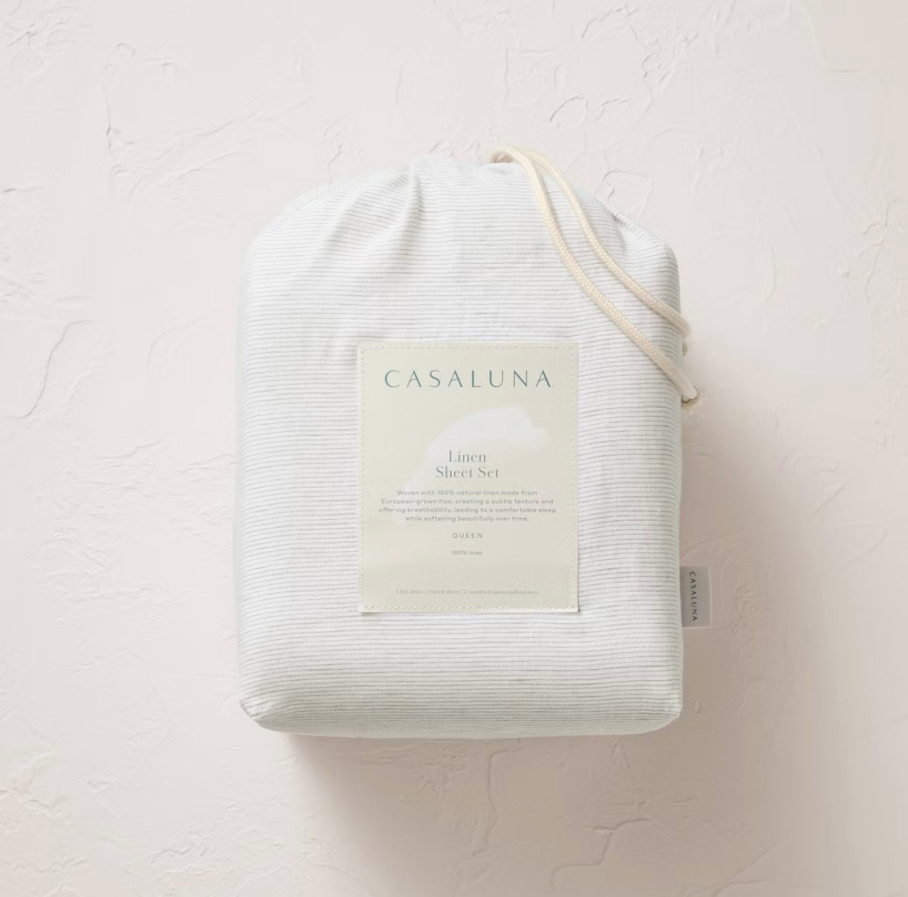 QUEEN Set de Sábanas 100% Lino | Dark Gray Micro Stripe | CASALUNA™