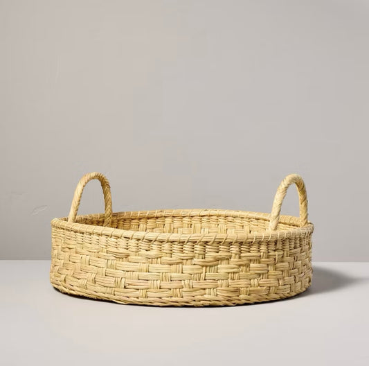 Cesta de Almacenamiento Decorativa | Tejido de Hierba Marina | HEARTH & HAND™