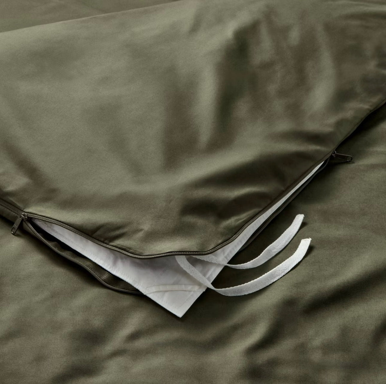 Set de Duvet Cover 3 Piezas Percale 100% Algodón | Verde Oliva | CASALUNA™