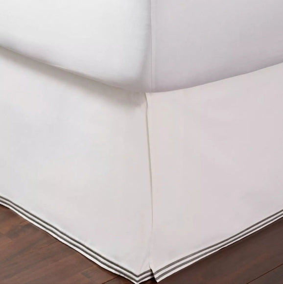 Falda para Cama Cal King | Italian Percale | Doble Costura Gris | HUDSON PARK COLLECTION™