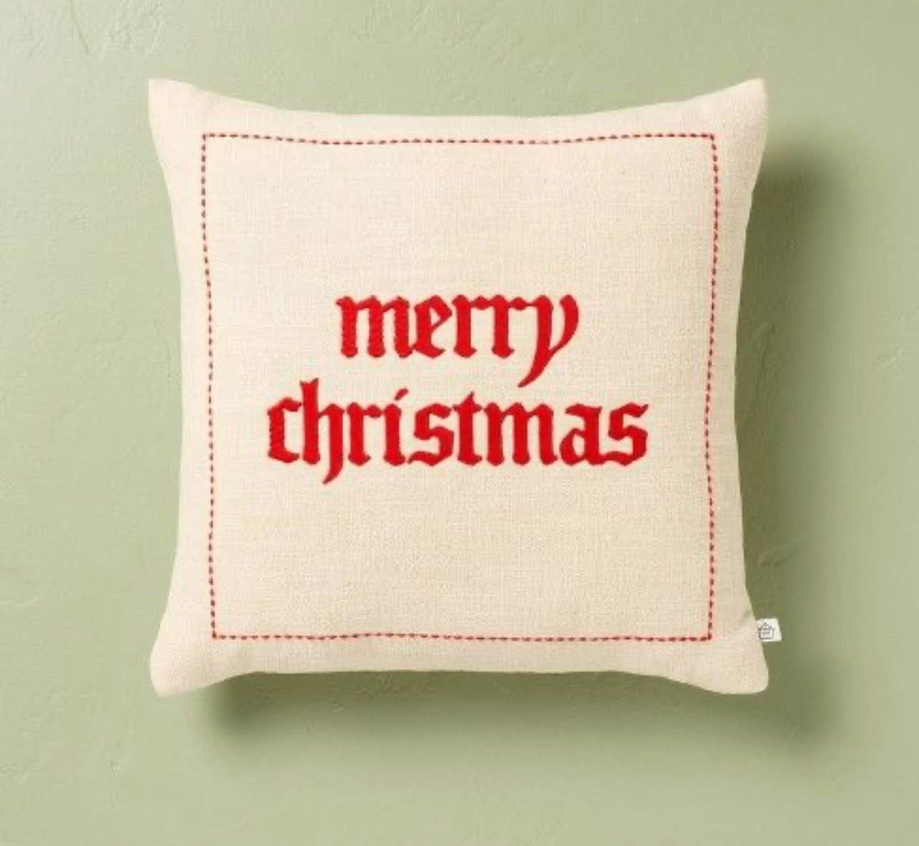 Cojín Decorativo Merry Christmas | Mezcla de Lino y Algodón | HEARTH & HAND™