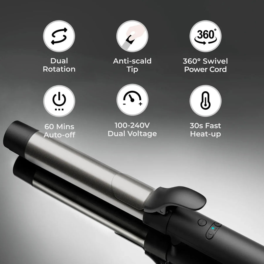 Rizador Automático 1.25” | Tecnología de Titanio | TYMO™ | Negro