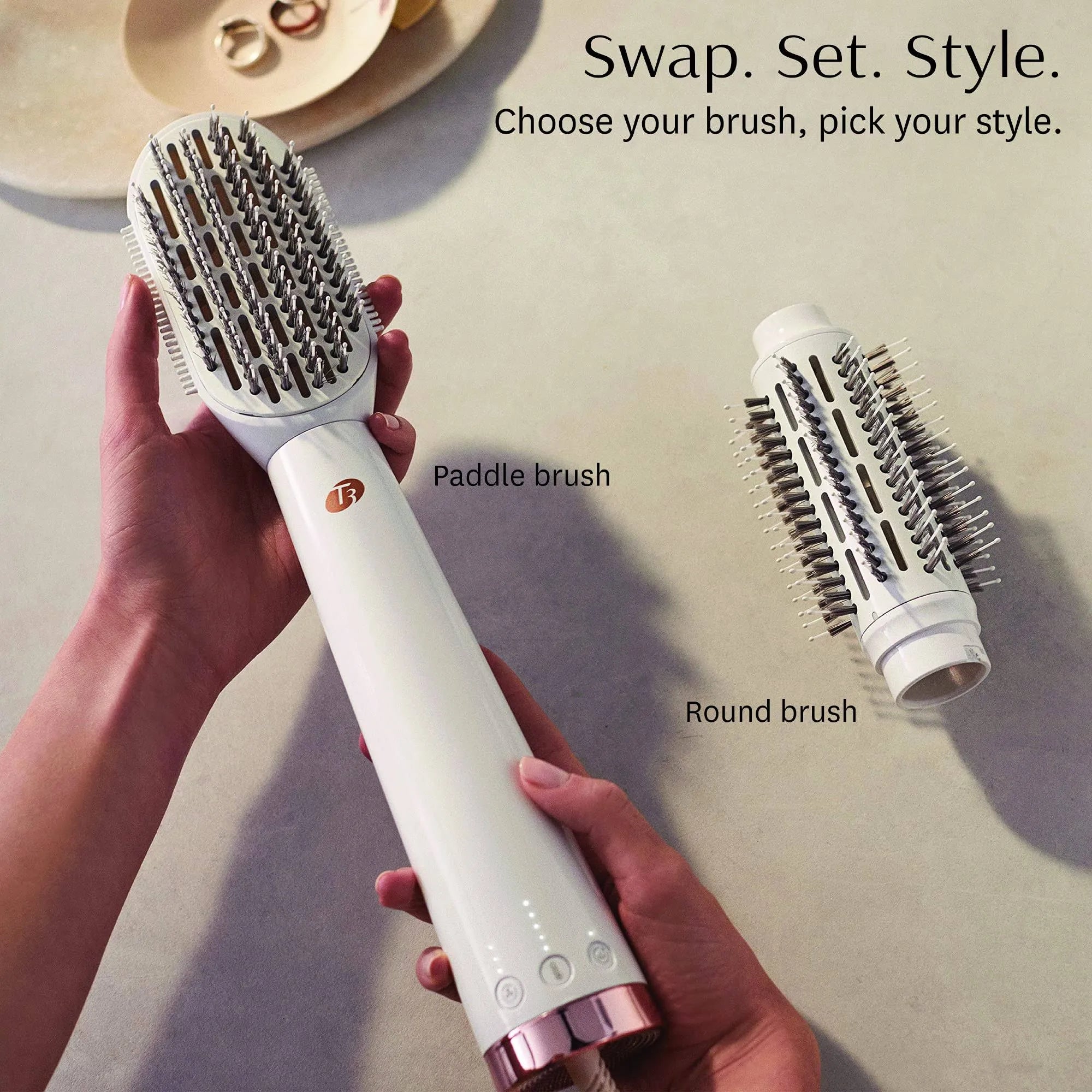 Cepillo Secador T3 AireBrush Duo | 2 en 1 con Accesorios Intercambiables