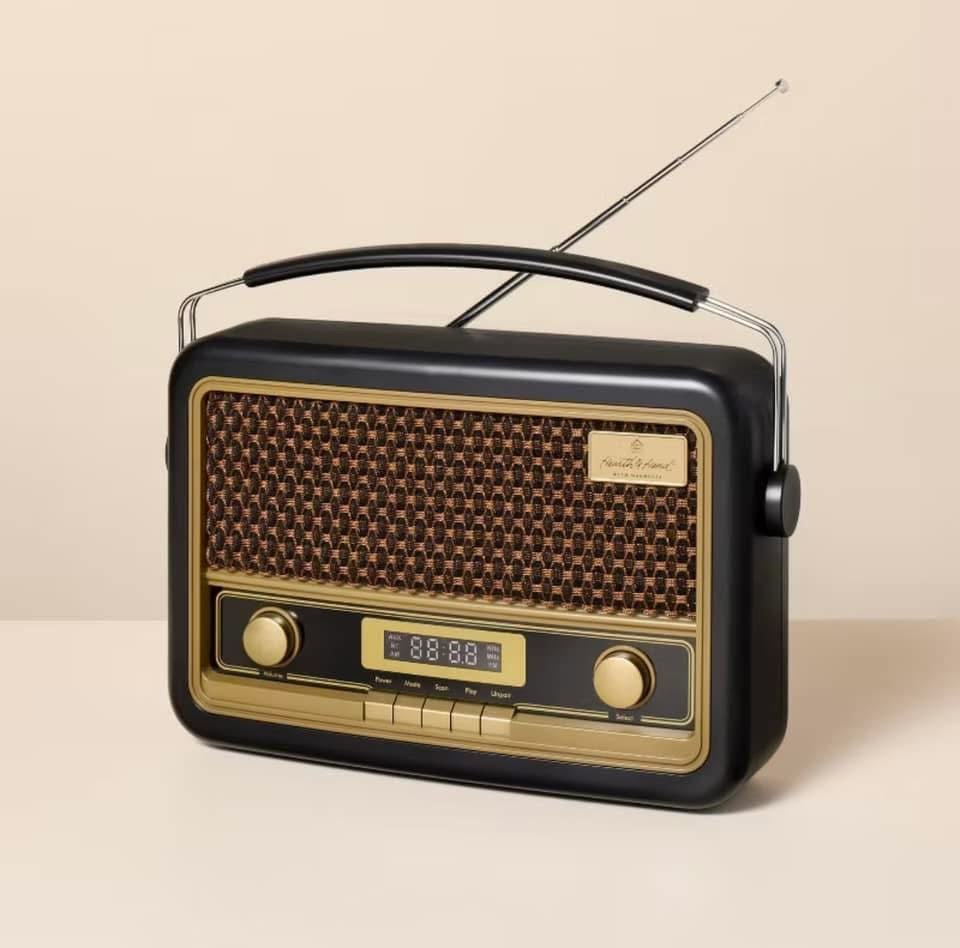 RADIO AM/FM BLUETOOTH ESTILO VINTAGE NEGRA - HEARTH & HAND™ CON MAGNOLIA