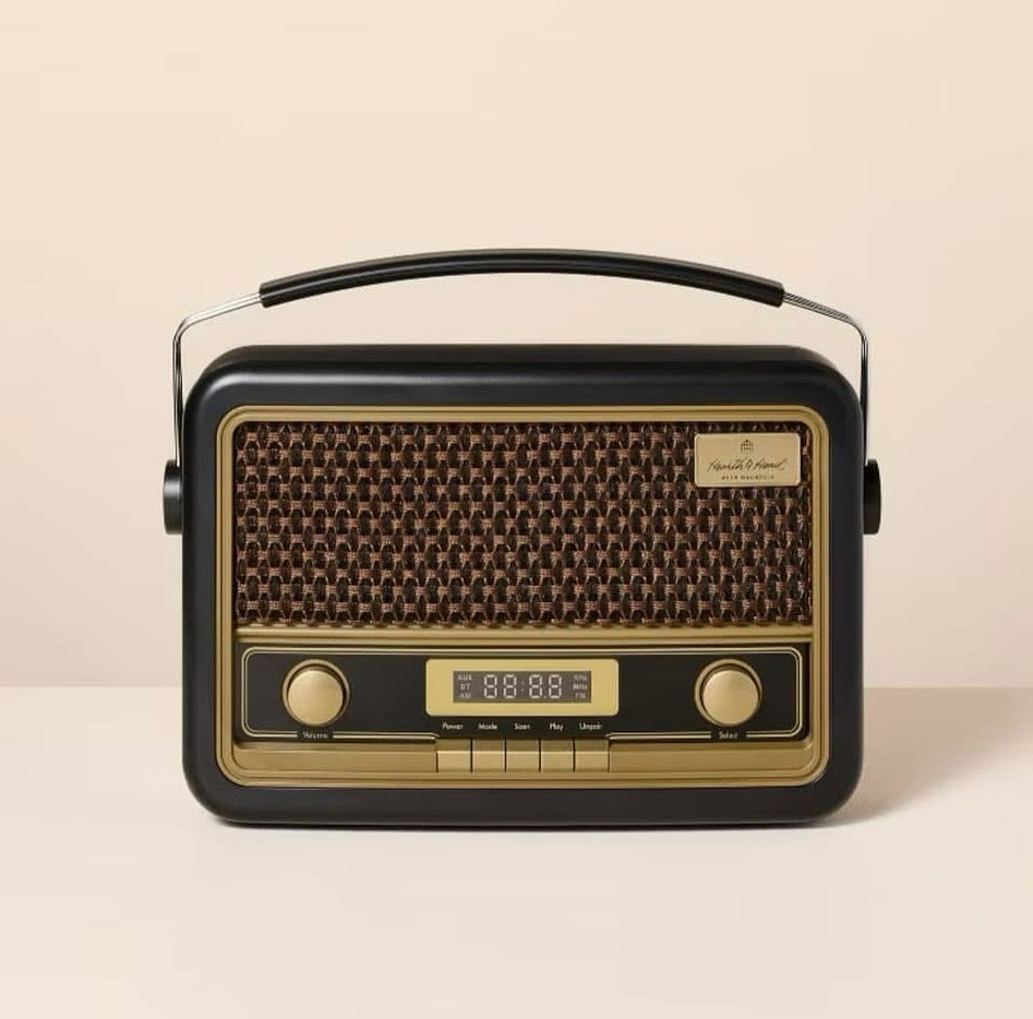RADIO AM/FM BLUETOOTH ESTILO VINTAGE NEGRA - HEARTH & HAND™ CON MAGNOLIA