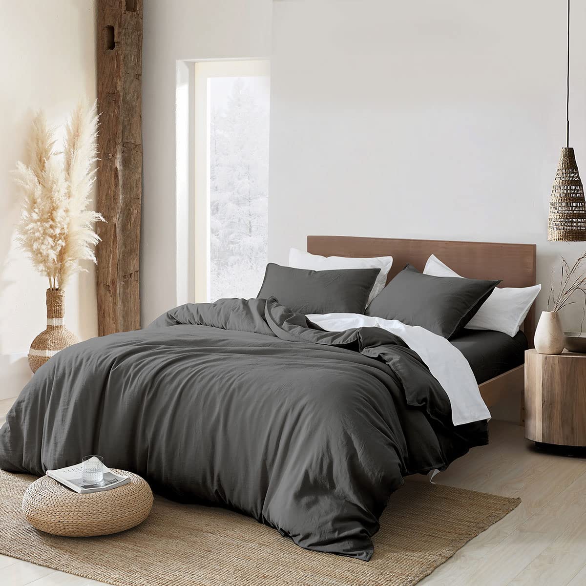 DUVET COVER KING y Fundas de Almohada a Juego de Bambú y Algodón ¡𝘚𝘰𝘭𝘰 𝘲𝘶𝘦𝘥𝘢 1!